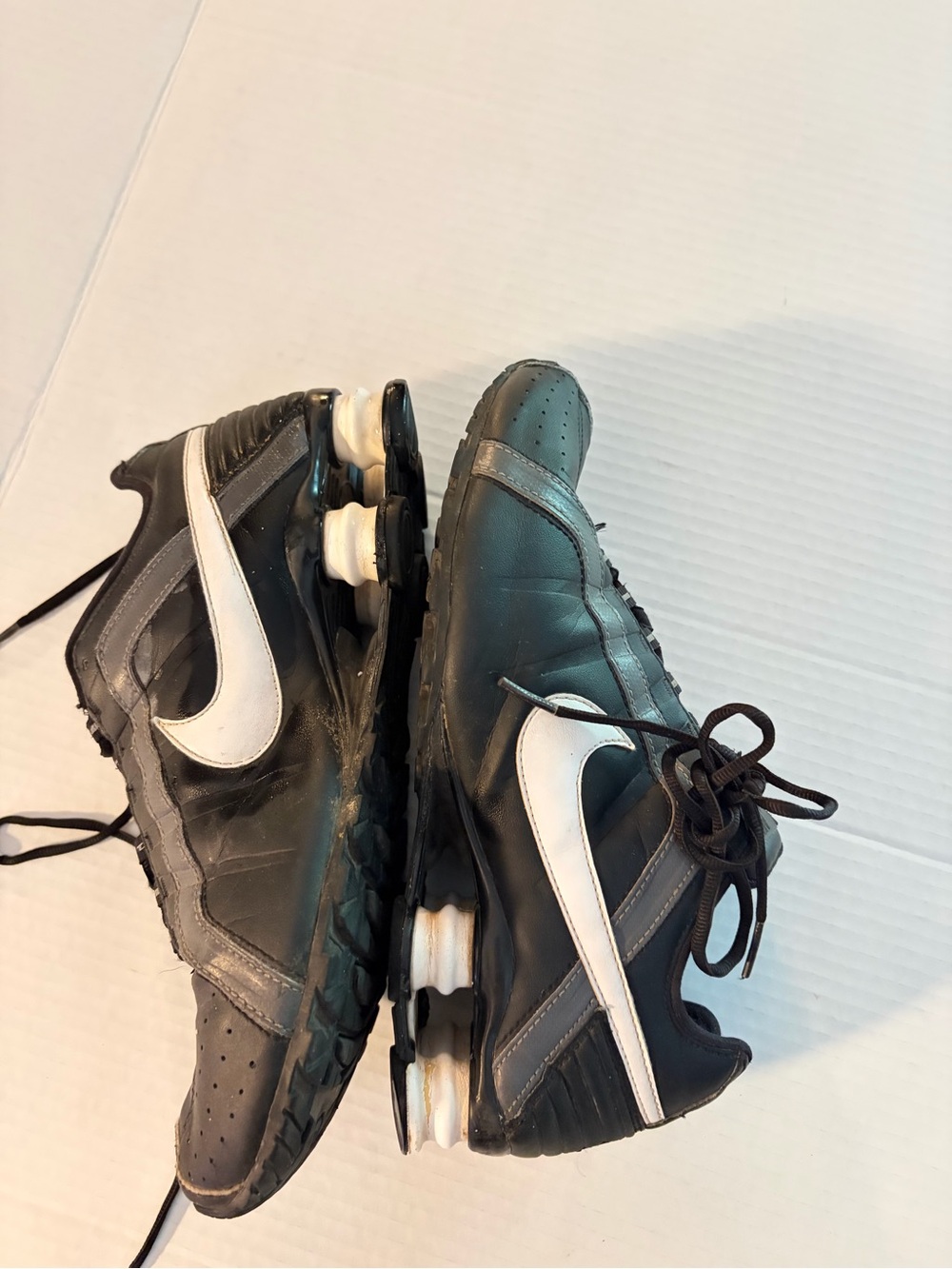 Y2K nike shox vintage retro tech wear Black and White Athletic NIKE  shox